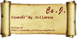 Csanády Julianna névjegykártya